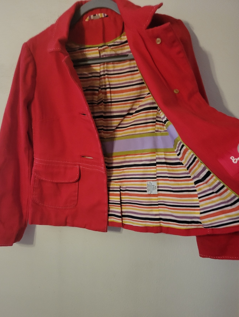 Boden Retro Cropped Blazer - Red - Picture 3 of 7
